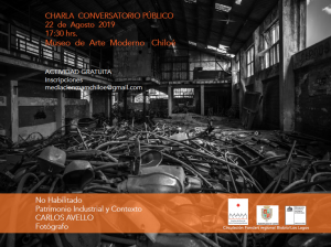 Afiche conversatorio Carlos Avello